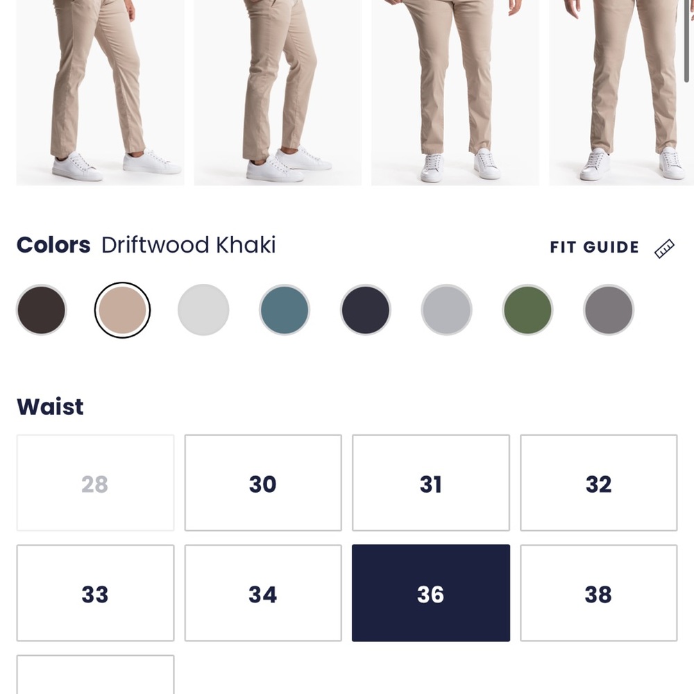 Birddogs.Looks great on. Casual or dress32 length. Selling each ind